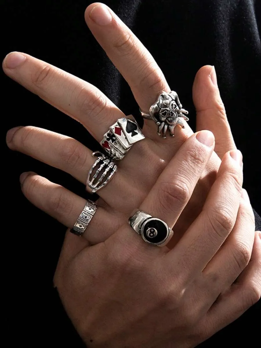 14981 1b-01-02 Anillos góticos 6 Pzas