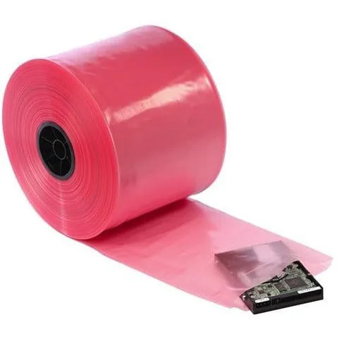 4 mil Pink Anti-Static ESD Poly Tubing. 24" x 1075'/RL