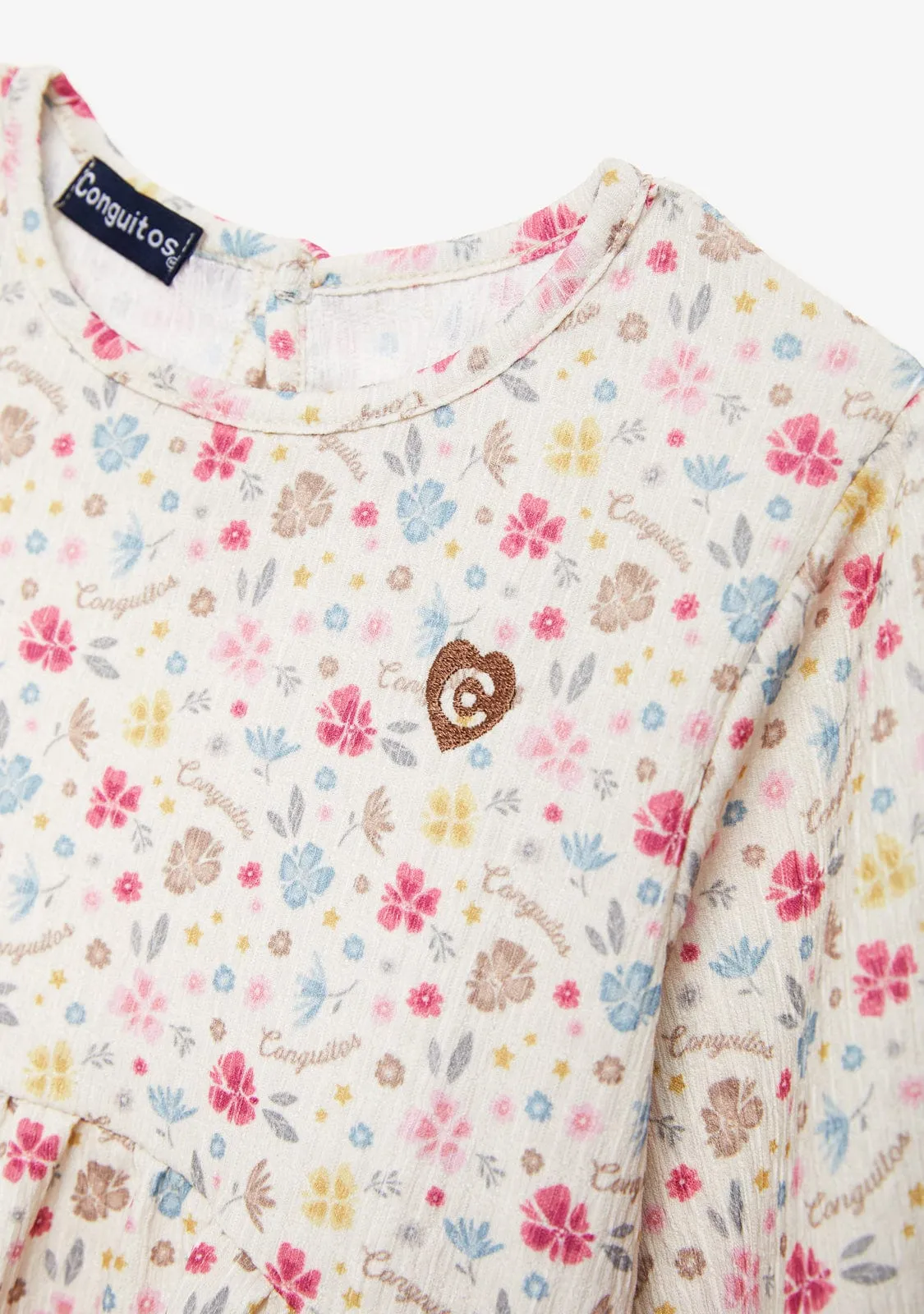 Beige Flowers Printed Dress