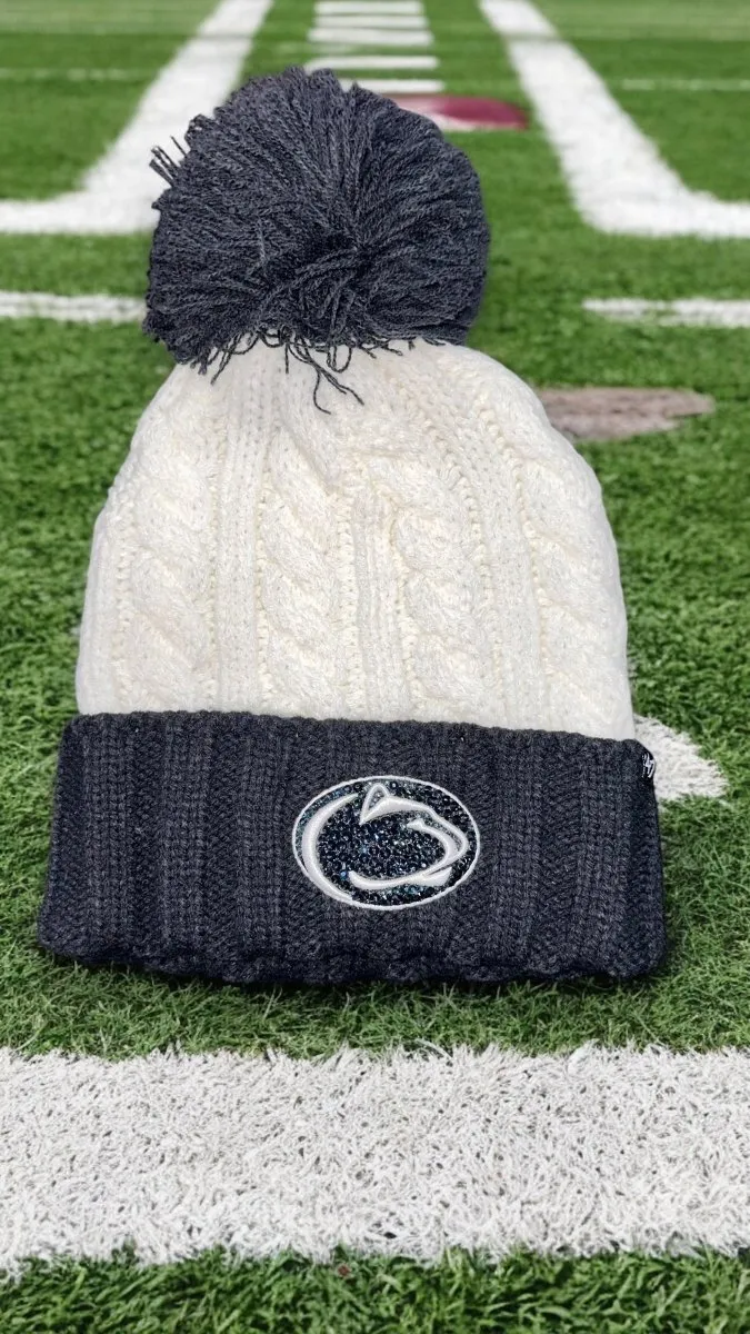Blingy Nittany Lions '47 Women's Fireside Cuffed Knit Hat with Pom