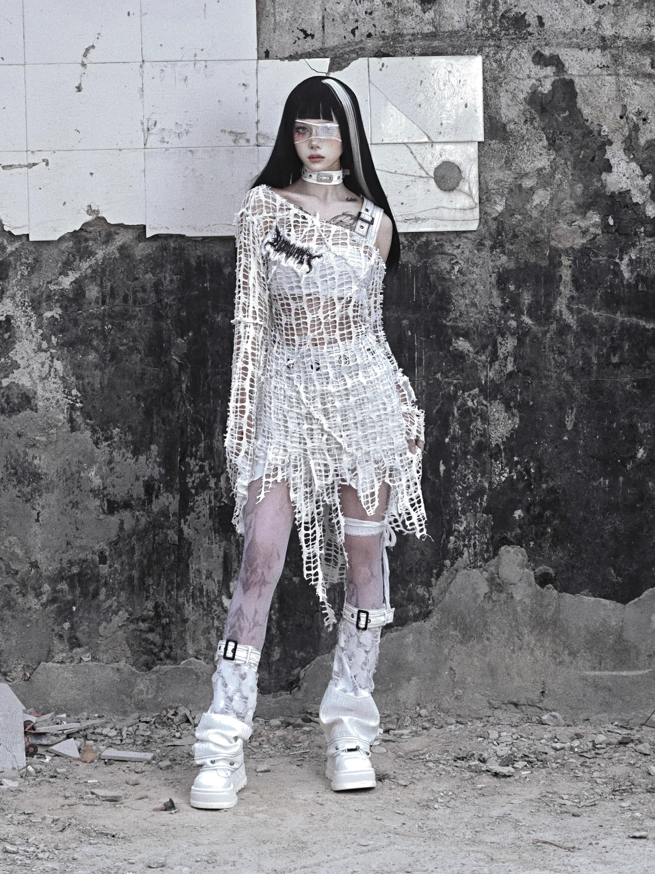 [Blood Supply] Madhouse Distressed Knit Fishnet Top