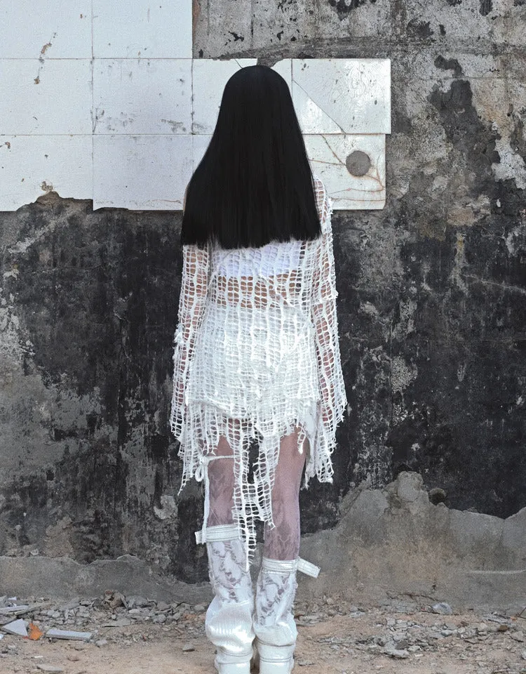 [Blood Supply] Madhouse Distressed Knit Fishnet Top