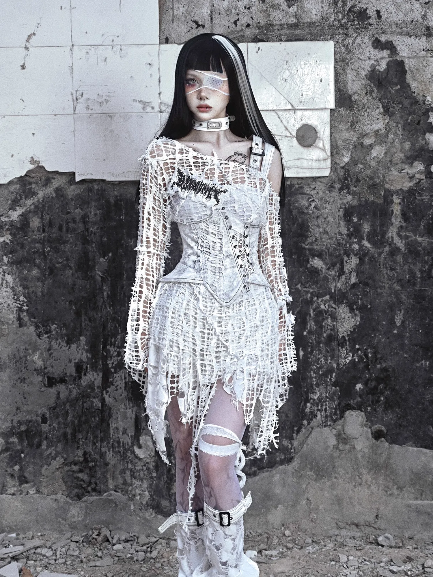 [Blood Supply] Madhouse Distressed Knit Fishnet Top