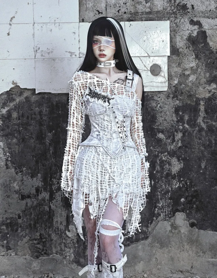 [Blood Supply] Madhouse Distressed Knit Fishnet Top