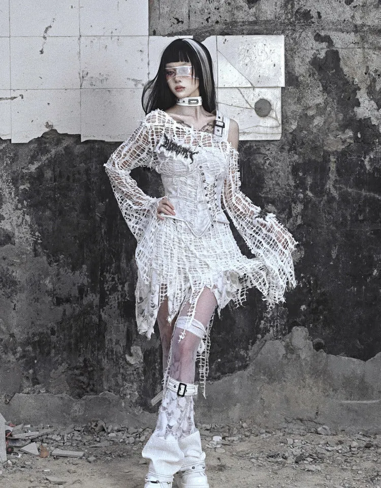 [Blood Supply] Madhouse Distressed Knit Fishnet Top