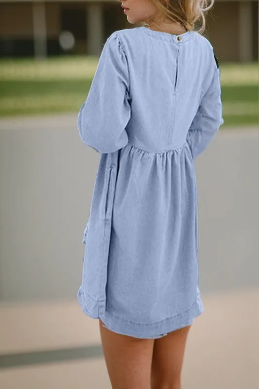 Calling My Friends Denim Dress