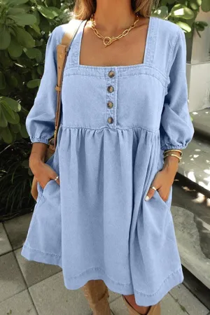 Calling My Friends Denim Dress