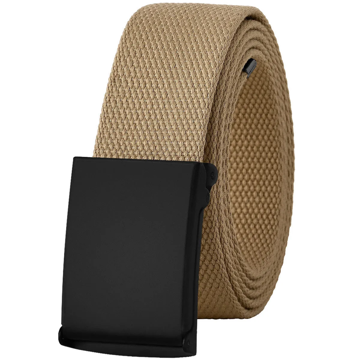 Canvas Web Belt Fully Adjustable Cut to Fit Golf Belt Flip Top Black Buckle