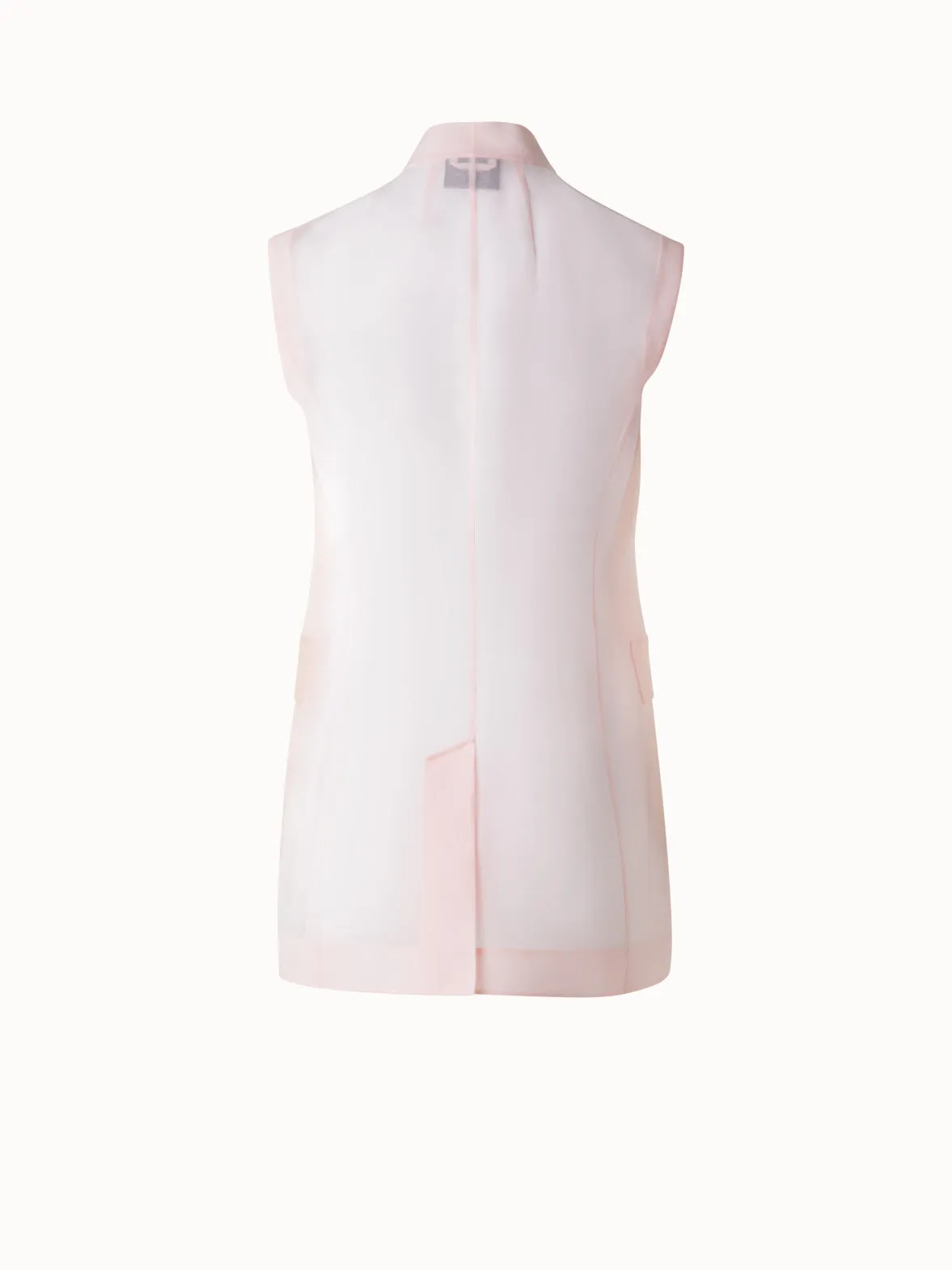 Durchsichtiges Organza-Gilet aus Seide