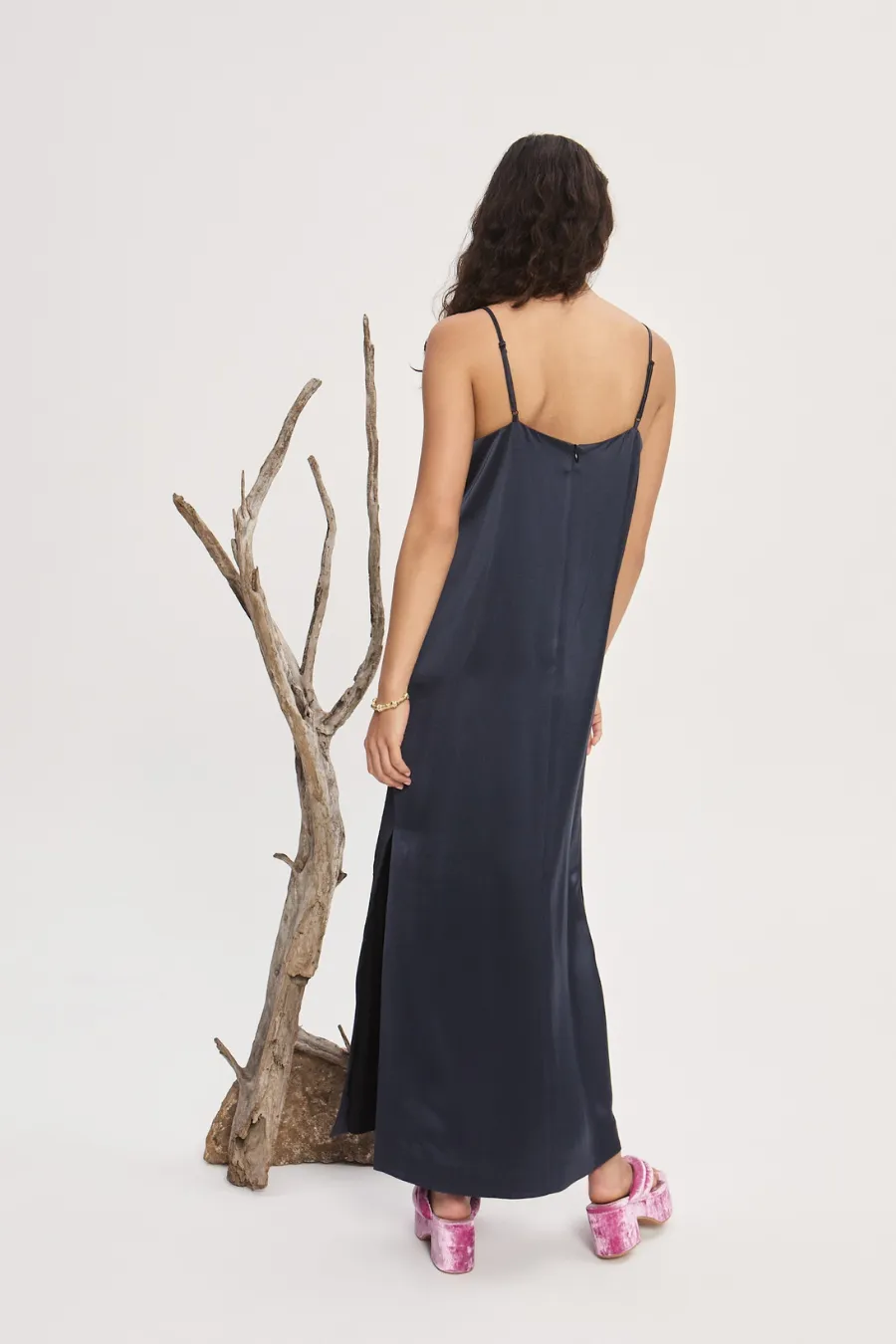 Fontaine Slip Midi Dress Navy