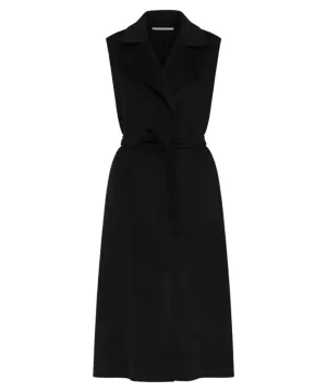 Gilet Mano Lungo con Cintura in Misto Lana