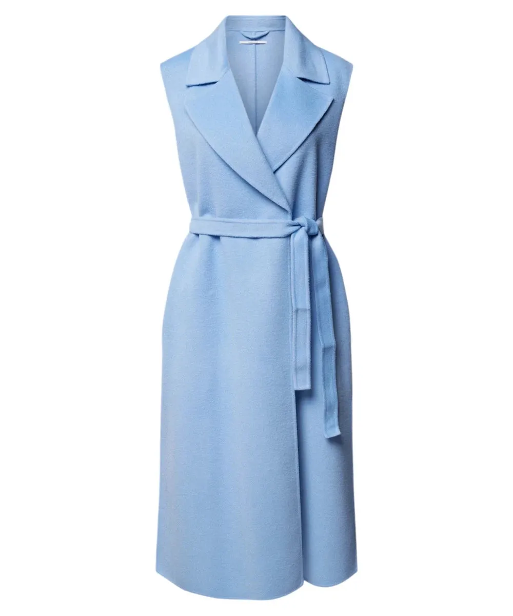 Gilet Mano Lungo con Cintura in Misto Lana