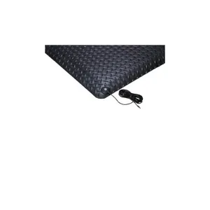 Justrite NoTrax 826S0035BL Diamond Stat Vinyl/PVC Non-Slip Anti-Static Mat, Grounding Cord Included, Black, 9/16 in x 3 ft W x 5 ft L, 1 Each