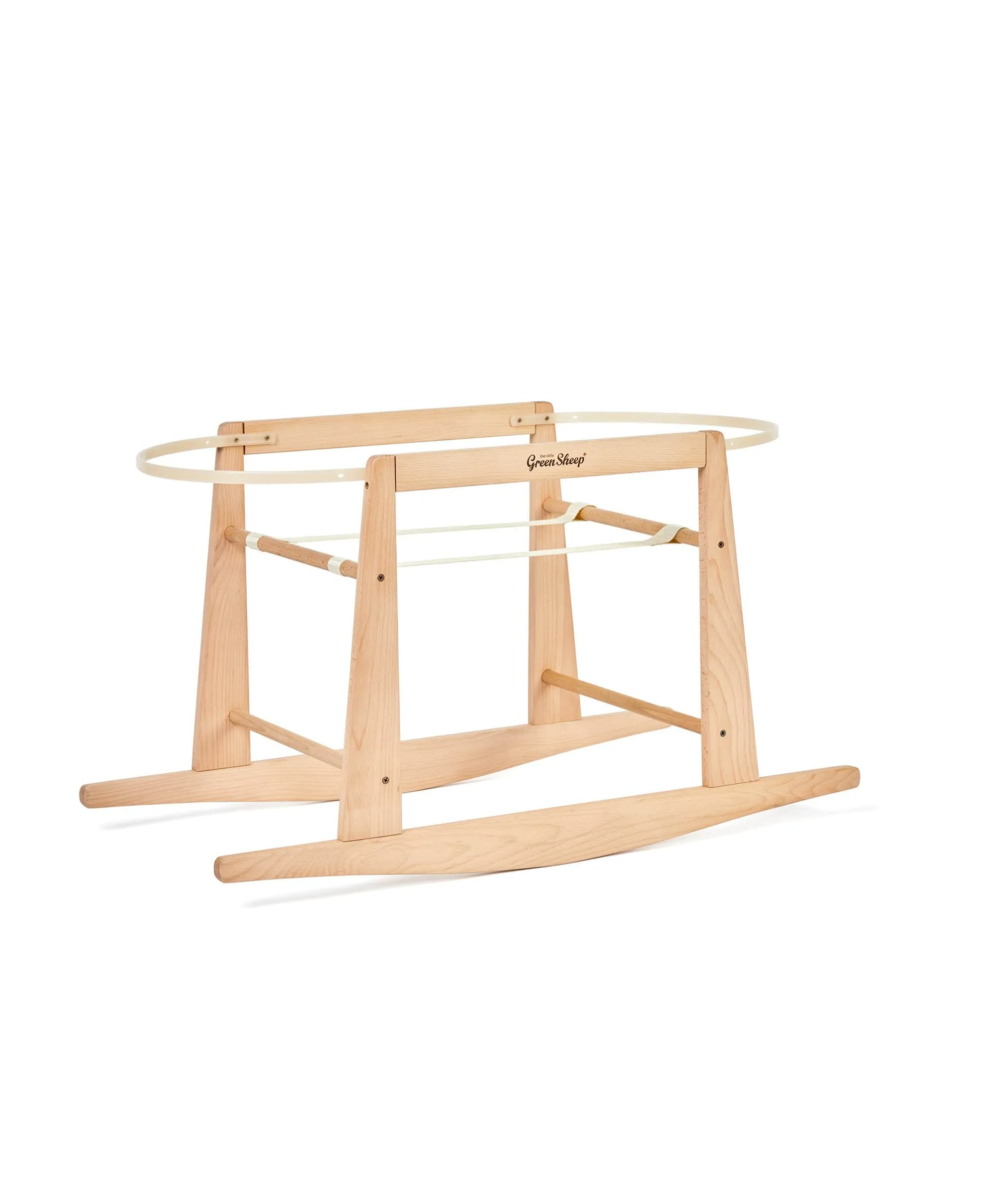 Little Green Sheep Moses Basket & Rocking Stand - Linen / Natural