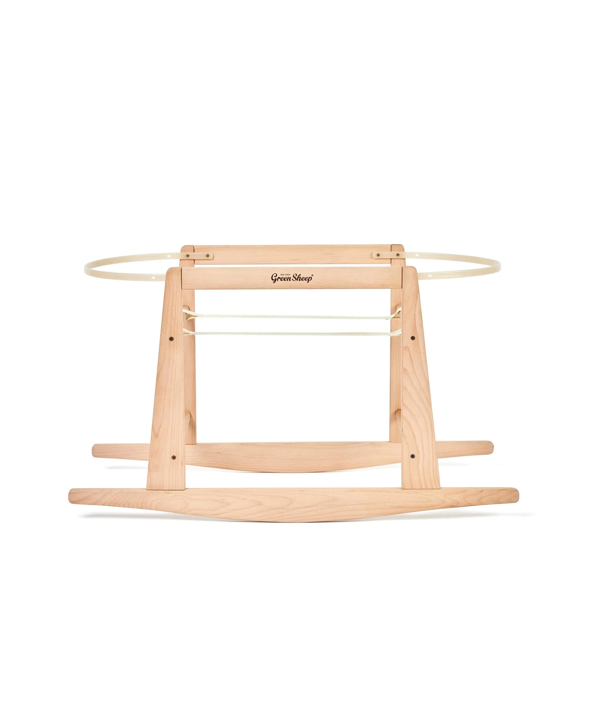 Little Green Sheep Moses Basket & Rocking Stand - Linen / Natural