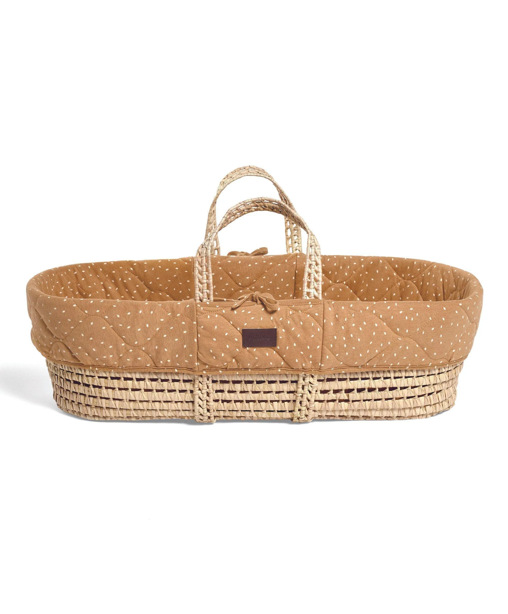 Little Green Sheep Moses Basket & Stand - Honey / Natural