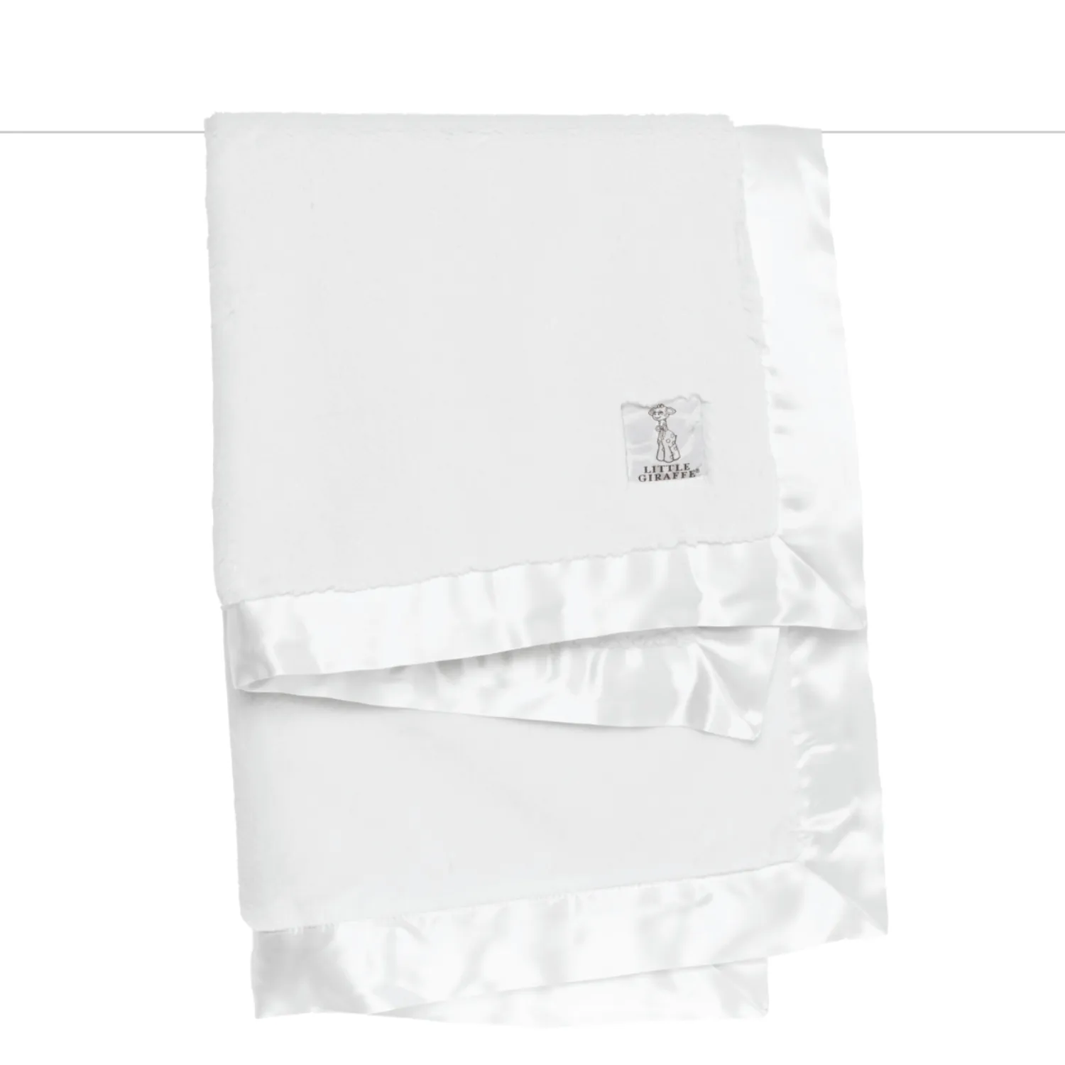 Luxe Solid Baby Blanket - White by Little Giraffe