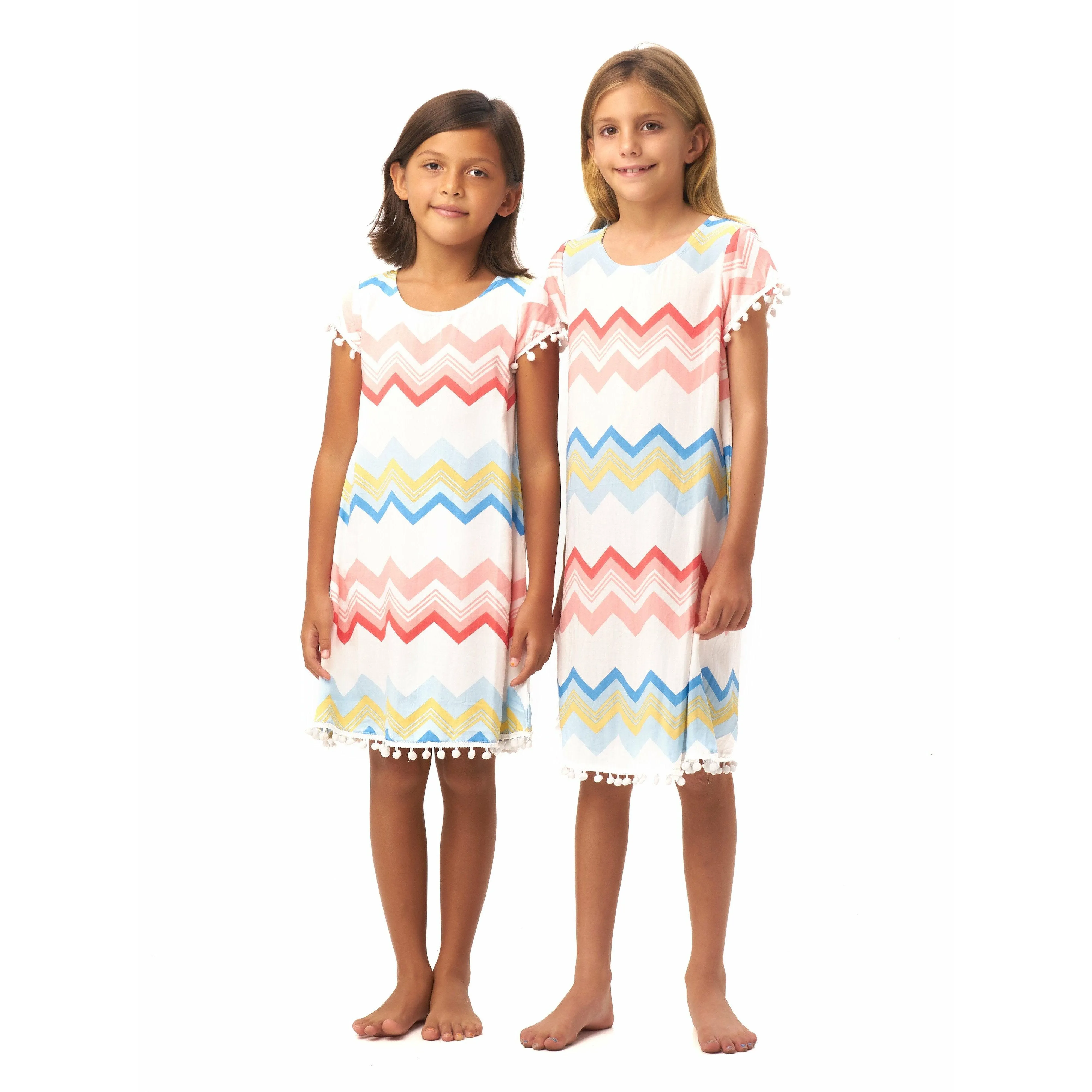 Milan Dress in Colorful Chevron