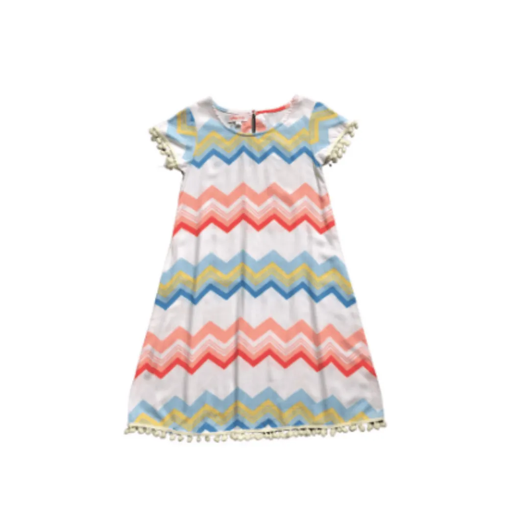 Milan Dress in Colorful Chevron