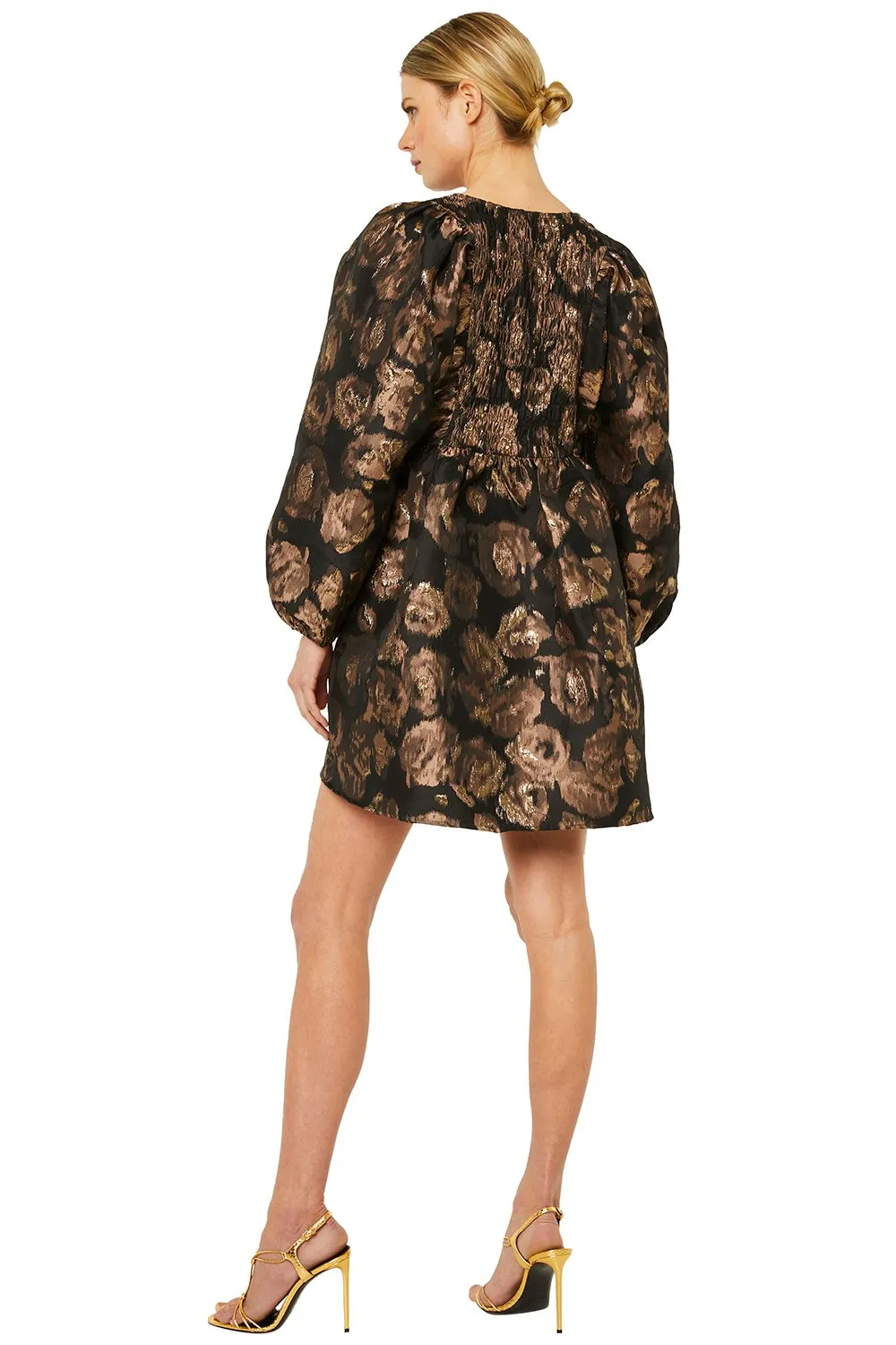 Misa - Edie Dress in Rose Gold Jacquard