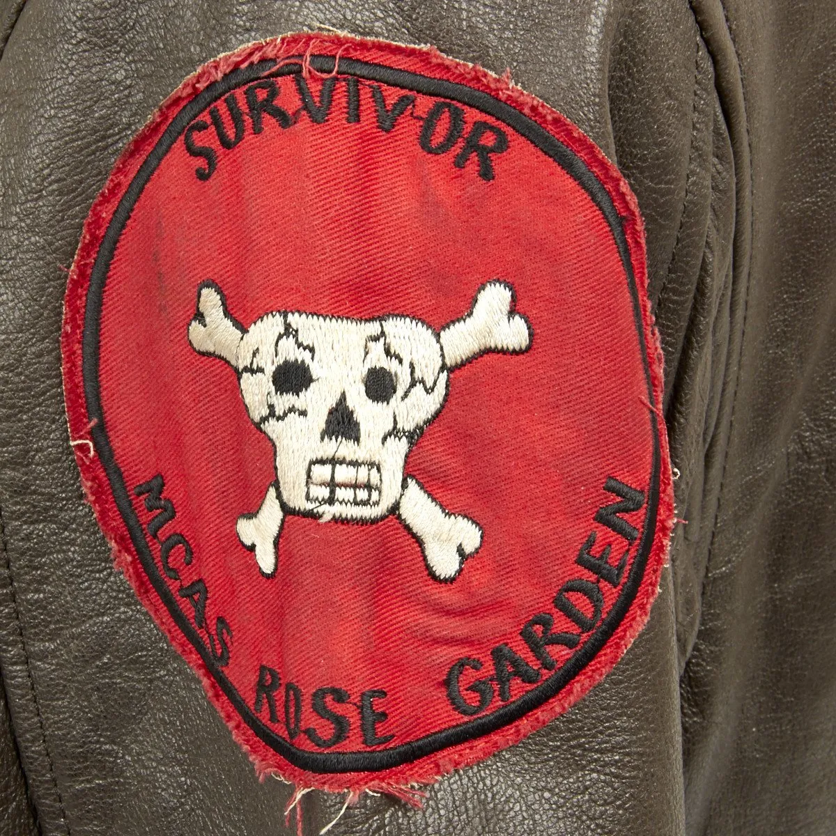 Original USMC Pilot Type G-1 Leather Flight Jacket Red Devils - Vietnam War Era