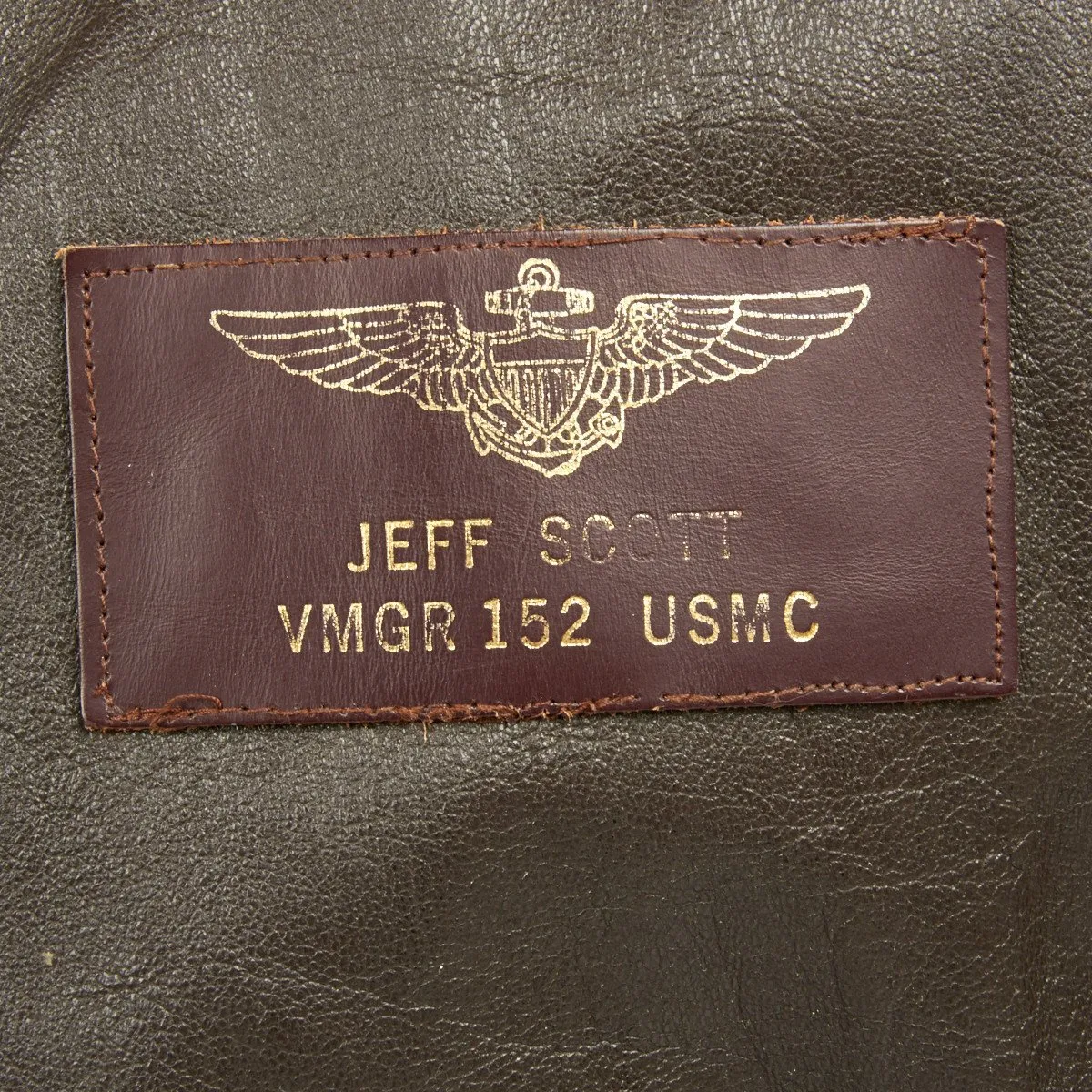 Original USMC Pilot Type G-1 Leather Flight Jacket Red Devils - Vietnam War Era