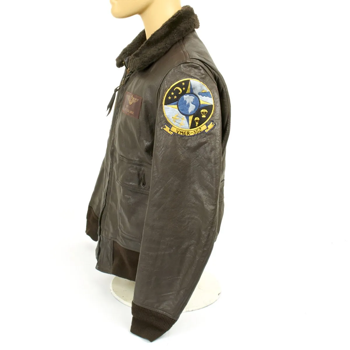 Original USMC Pilot Type G-1 Leather Flight Jacket Red Devils - Vietnam War Era