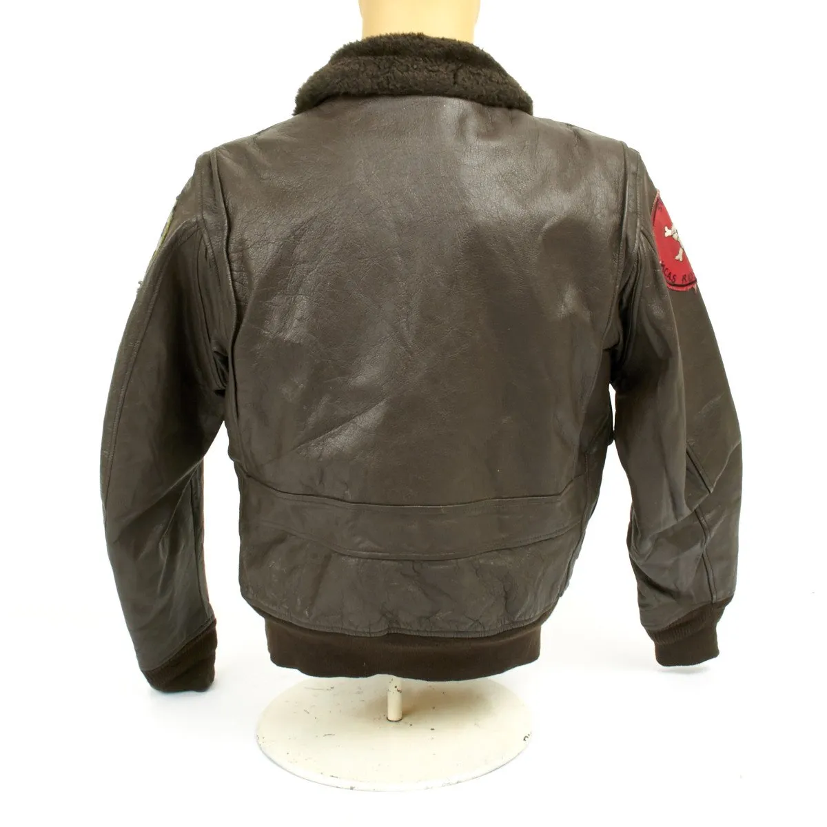Original USMC Pilot Type G-1 Leather Flight Jacket Red Devils - Vietnam War Era