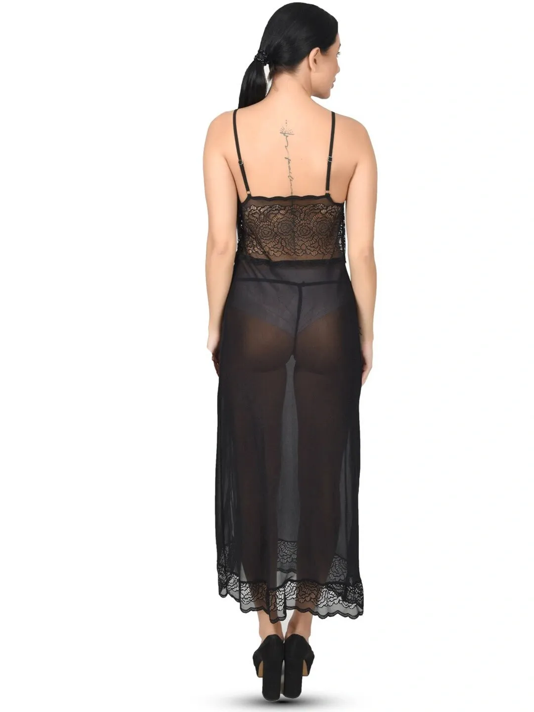 Romantic Mesh & Lace Nightgown