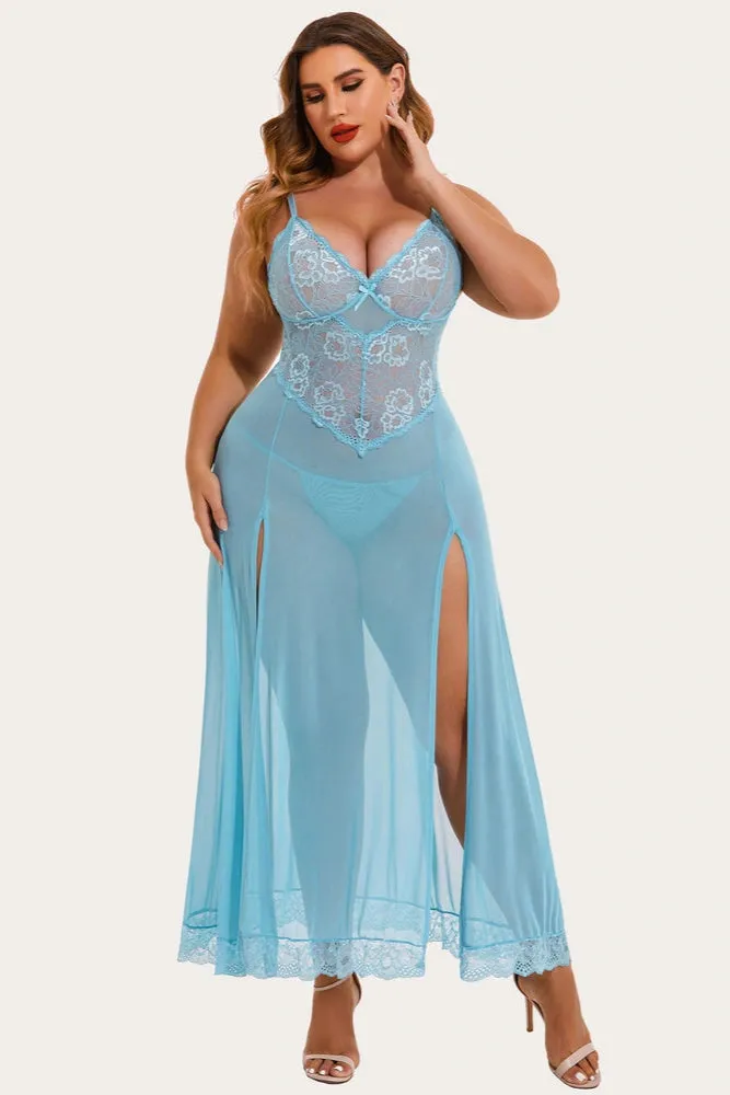 Romantic Mesh & Lace Nightgown