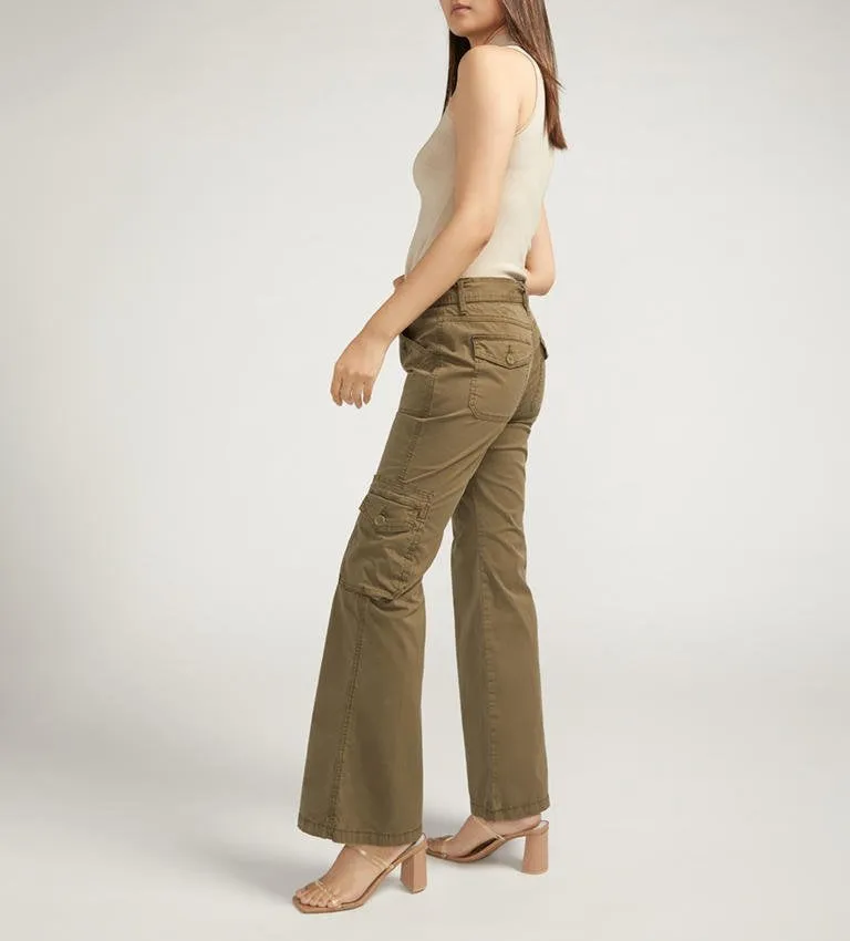 Silver Jeans Ladies Military Green Y2K Cargo Pant