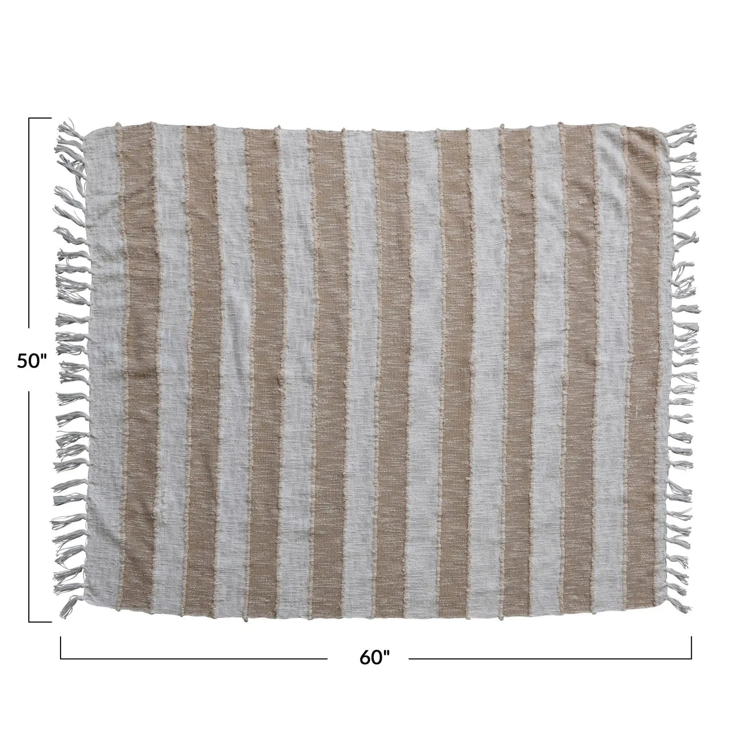 Striped Woven Cotton Throw Blanket
