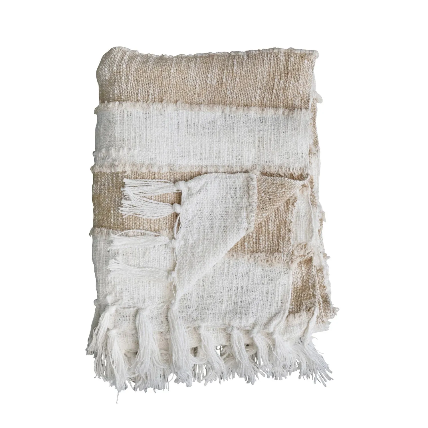 Striped Woven Cotton Throw Blanket
