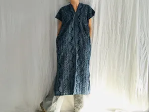 Vintage Hmong Indigo Caftan Dress XS-M