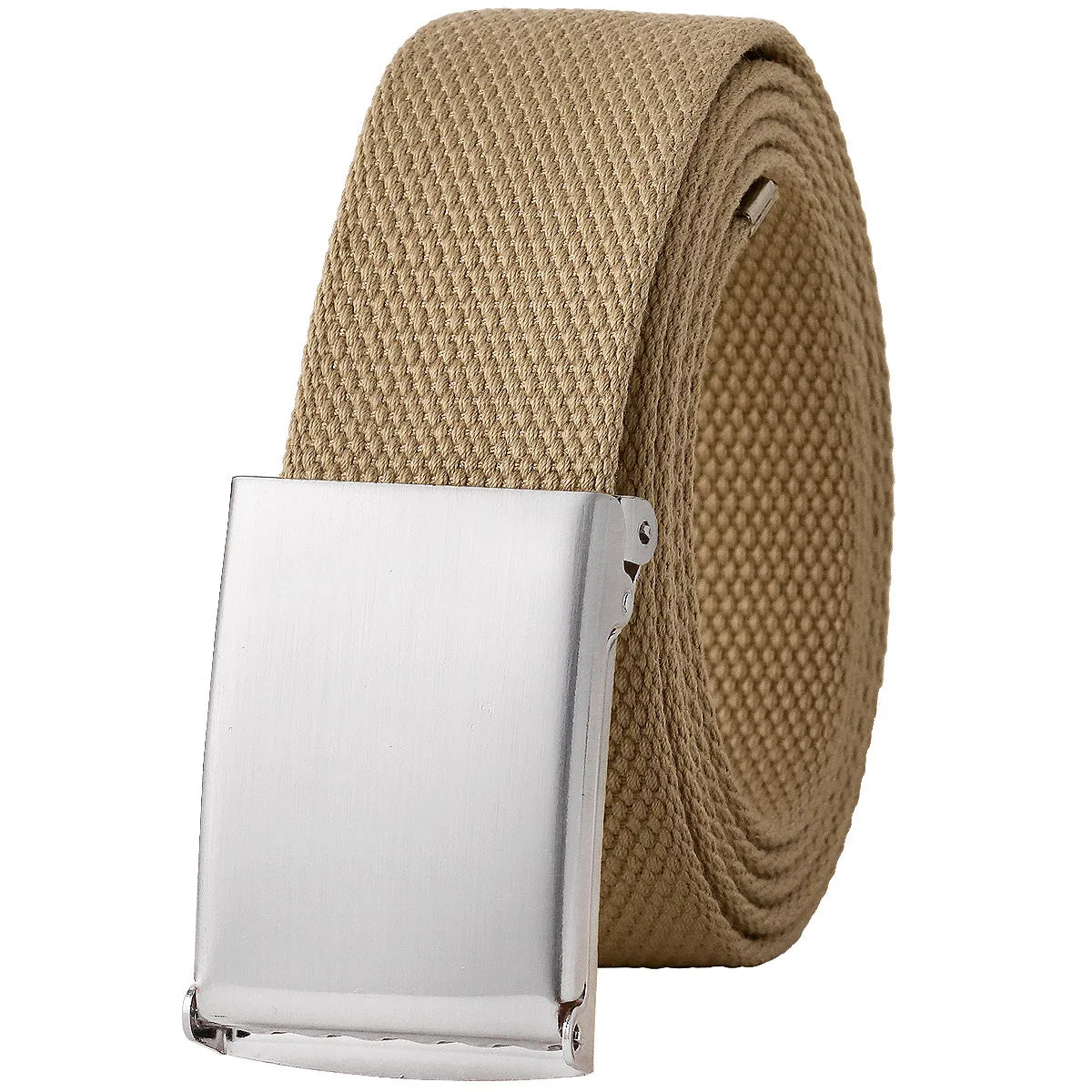 Web Belt Fully Adjustable Cut to Fit Golf Belt Flip Top Silver Buckle